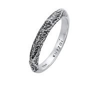 Kuzzoi Anillo de Plata de Ley 925 para Hombre con Diseño Martillado, Sólido (3 mm) Estrecho, Talla 60-66, 0605240721