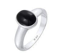 Kuzzoi Anillo de sello para hombre con piedra de ónix negro, plata de ley 925 pulida, anillo de plata maciza con piedra preciosa, anillo para hombres en tamaño 64