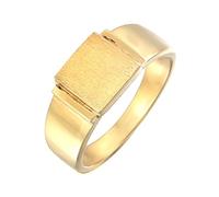 Kuzzoi Anillo de sello para hombre cuadrado mate en plata de ley 925 chapada en oro, clásico anillo de plata para hombre (12 mm)