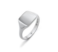 Kuzzoi Anillo de sello para hombre pulido de plata de ley 925, anillo clásico de plata maciza para hombres de tamaño 60 - 66, 0603732725, 64, Plata de ley
