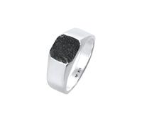 Kuzzoi Anillo de sello para hombre, 11 mm, cuadrado, mate, oxidado, plata 925