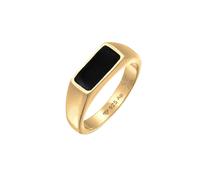 Kuzzoi Anillo de plata de ley 925 para hombre chapado en oro clásico con placa de esmalte para hombre en tamaño 60 - 66, 0612710424