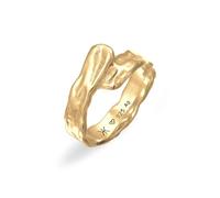 Kuzzoi Anillo para hombre, 12 mm, macizo, aspecto desgastado, martillado, plata de ley 925, chapado en oro, talla 60 - 66, 0606981325, 66, Metal precioso