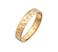Kuzzoi Anillo para hombre (4 mm) hecho a mano, de plata de ley 925 chapada en oro, anillo de compromiso, anillo de amistad, anillo de compromiso de oro martillado