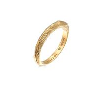Kuzzoi Anillo para hombre con diseño martillado (3 mm) de plata de ley 925 chapada en oro macizo para hombre, talla 60 - 66, 0601652125, 64