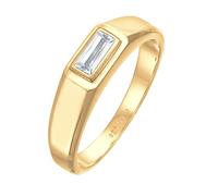Kuzzoi Anillo para hombre con gema de topacio, elegante anillo solitario en plata de ley 925 chapado en oro para hombre, en la talla 60-66