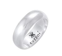 Kuzzoi Anillo para hombre de plata de ley 925, anillo básico de plata de ley (9 mm) en diseño clásico, anillo ancho para hombre, anillo de amistad liso pulido, talla 60 - 66, 0610730620, Plata de ley