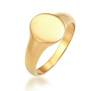 Kuzzoi Anillo para Hombre Ovalado Mate Macizo de 12 mm de Ancho en Plata de Ley 925 chapada en Oro, Anillo de Plata de Ley 925