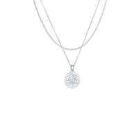 Kuzzoi Collar de plata de ley 925 para hombre con colgante de brújula (25 mm), cadena con colgante hecho a mano, longitud 50 cm, Plata esterlina