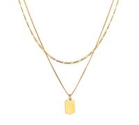 Kuzzoi Collar de plata para hombre con colgante en forma de capas, 15 mm, plata de ley 925 chapada en oro, 50 cm + 55 cm, Plata esterlina