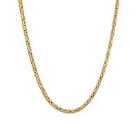 Kuzzoi Collar para hombre de plata de ley 925 chapada en oro, exclusiva cadena bizantina de plata para hombre (4 mm), cadena de plata dorada para hombre sin colgant