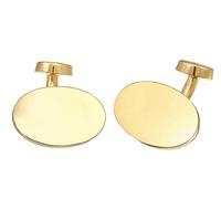 Kuzzoi Gemelos para hombre, diseño ovalado brillante, de plata de ley 925 chapada en oro, joyas clásicas para la camisa, regalo de boda y cumpleaños, Plata de ley