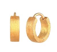 Kuzzoi Pendientes de aro para hombre, 1 par de pendientes de aro (13 mm) redondos, dorados para hombres, pendientes de aro de plata de ley 925 chapados en oro