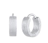 Kuzzoi Pendientes de aro para hombre, 1 par de pendientes de aro (13 mm) redondos, pendientes de aro de plata de ley 925