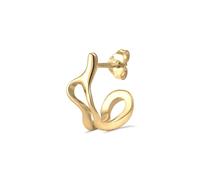 Kuzzoi Pendientes de aro para hombre (8 x 15 mm), redondos, 1 unidad, de plata de ley 925, chapados en oro