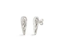 Kuzzoi Pendientes de gota para hombre (5 x 17 mm) con superficie estructurada de plata de ley 925