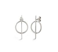 Kuzzoi Pendientes de gota para hombre (5 x 27 mm) con superficie pulida de plata de ley 925, 15 pendientes redondos para hombre