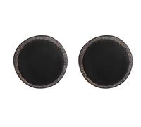 Kuzzoi Pendientes de hombre redondos (8 mm) cepillados, oxidados, con esmalte negro, de plata de ley 925