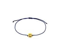 Kuzzoi Pulsera de Buda para hombre, de nailon, con colgante de emoji sonriente, color azul, Nailon