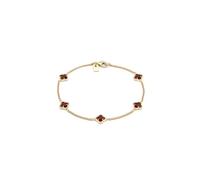 Kuzzoi Pulsera de plata de ley 925 chapada en oro con trébol esmaltado (rojo), longitud 19 cm