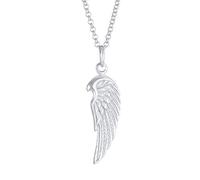 Kuzzoi uzzoi Collar de plata de ley 925 para hombre con colgante de ala (24 mm), collar para hombre de plata de ley 925, cadena de moda con alas de ángel de pluma,