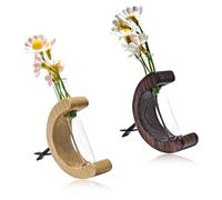 KVAEY 2 clips de ventilación para jarrón de coche, clips de madera para jarrón de vidrio para adorno de ventilación de aire, soporte de jarrón de flores para automóvil, decoración de ventilación de