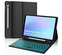 KVAGO Funda de teclado para Samsung Galaxy Tab S10 FE de 10.9 pulgadas 2025/ S9 FE 10.9 pulgadas 2023/ S9 11 pulgadas 2023, retroiluminación de 7 colores, Bluetooth inalámbrico desmontable magnético