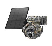 KVBRUI Cámara de Seguridad Solar 4G LTE con Zoom 50X de 12MP, sin WiFi, inalámbrica, Sensor de Movimiento PIR for Exteriores, visión Nocturna, conversación bidireccional IP66(Only 4G Dual 515)