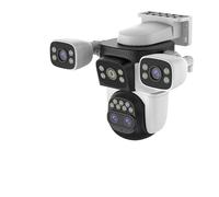 KVBRUI Cámara de vigilancia WiFi de 20 MP con Zoom de 10X, 4 Pantallas, cámaras de Seguridad for Exteriores, detección Humana de 10 K, Seguimiento automático(UK Plug,White CAM Add 32G)