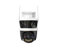 KVBRUI Cámara Exterior con 2 Luces de Advertencia Rojas y Azules, PTZ, WiFi, Monitor de vigilancia for detección de vehículos y Personas(US Plug,11MP)