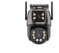 KVBRUI Cámara IP de 12 MP con Tres Lentes y Tres Pantallas, WiFi, Lente Dual Externa, Seguimiento automático, Seguridad, PTZ, cámara HD de 8 MP, videovigilancia(EU Plug,8MP Add 128G)