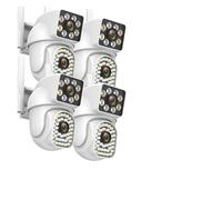 KVBRUI Cámara IP PTZ WiFi de 8MP 5G 4K con Doble Lente, Zoom 10X, for Exteriores, Impermeable, visión Nocturna a Color, detección Humana(US Plug,8MP 4PCS NO SD Card)