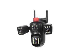 KVBRUI Cámara IP WiFi de 20 MP for Exteriores, Cuatro Pantallas, Zoom óptico de 10X, Cinco Lentes, PTZ, Seguimiento automático, Impermeable, CCTV(EU Plug,10K 10xZoom No Card)