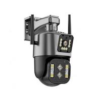 KVBRUI Cámara IP WiFi for Exteriores con binoculares 6K, 12 MP, 4K, PTZ, Zoom híbrido de 10X, Seguimiento automático, Impermeable, CCTV de Seguridad, 128 GB(AU Plug,12MP Add 128G Card)
