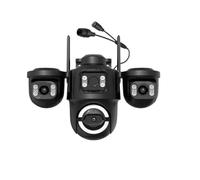 KVBRUI Cámara IP WiFi for Exteriores, Tres Pantallas, cámara PTZ de Seguridad for el hogar, vigilancia CCTV, Monitor de detección Humana AI(EU Plug)