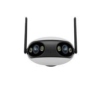 KVBRUI Cámara IP WiFi HD 2K de 4 MP for Exteriores, Lente Dual, ángulo de visión de 180°, cámara de Seguridad con detección Humana, cámara de vigilancia PoE panorámica(8MP Add 128G Card)