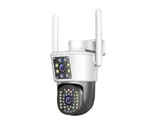 KVBRUI Cámara PTZ 4K de 8MP con WiFi, Lente Dual IP, cámara de videovigilancia CCTV, detección Humana Ai, Seguimiento automático, visión Nocturna for Exteriores(US Plug,4MP NO Card)