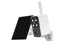 KVBRUI Cámara PTZ for Exteriores, cámara IP Solar con WiFi, 4 MP, HD, batería integrada, vigilancia 2K, 4G, Panel de 5 W(4G CAM Add 64G)