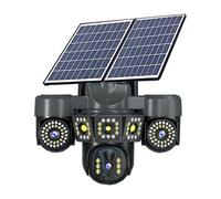 KVBRUI Cámara PTZ HD de 6MP con WiFi for Exteriores, Lente Triple de 6MP, Pantalla Triple, cámara IP de Seguimiento automático con IA, vigilancia de vídeo y Audio CCTV(US Plug,WiFi Camera-64G)