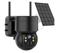 KVBRUI Cámara PTZ IP 4G for Exteriores, WiFi, Solar, 2K, 4 MP, HD, batería integrada, PIR, Alarma Humana, videovigilancia(WiFi Add 64G)