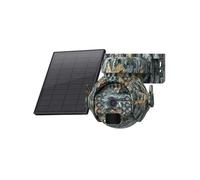 KVBRUI Cámara Solar 4K con Zoom 12X de 8MP, Lente Dual, Vista de 360 °, Color Camuflaje, cámara de Caza for Exteriores, batería de 7800mAh(4MP 4G No Zoom)