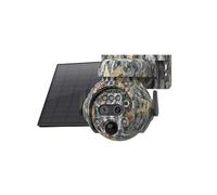 KVBRUI Cámara Solar 4K con Zoom 12X de 8MP, Lente Dual, Vista de 360 °, Color Camuflaje, cámara de Caza for Exteriores, batería de 7800mAh(8MP 12X 4G 128 Card)