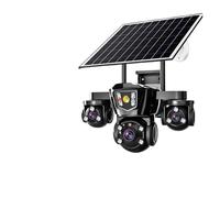 KVBRUI Cámara Solar de 15MP, 3 Lentes, Tres Pantallas, Sim 4G, vigilancia en Exterior, WiFi, Zoom Digital 10X, cámaras de Seguridad de Seguimiento automático V380 Pro(4G CAM 32GB Card)