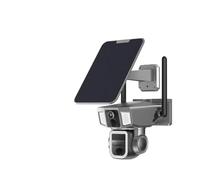 KVBRUI Cámara Solar de Pantalla Dual for Exteriores, 12MP, 6K, Zoom 10X, 4G/WiFi, 2 en 1, Tres Lentes, detección PIR Dual, Seguimiento automático, cámara CCTV(4G and WiFi Add 64G)