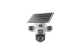 KVBRUI Cámara Solar for Exteriores V380 Pro HD de 15 MP con WiFi, Triple Lente, Seguimiento móvil, visión Nocturna, Tarjeta SIM 4G, CCTV, intercomunicador bidireccional.(Three Lens 4G)