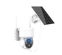 KVBRUI Cámara Solar PTZ WiFi 2K 4MP HD con visión Nocturna Colorida, Audio bidireccional, detección PIR IA, for Exteriores, IP66, Seguridad con energía Solar, Caemra(WiFi CAM Battery128G)