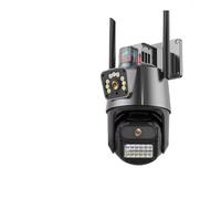 KVBRUI Cámara WiFi 6K de Tres Pantallas y Tres Lentes, Seguridad WiFi, cámara IP 4K, Lente Dual, visión Nocturna a Color, Seguimiento automático, vigilancia(AU Plug,4K Add 128G)