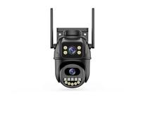 KVBRUI Cámara WiFi de Doble Lente 4K y 8 MP, cámara PTZ de Doble Pantalla 2K y 4 MP, cámara de Seguridad con Seguimiento automático for Exteriores, vigilancia a Prueba de Agua(US Plug,8MP Add 32G)