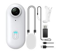 KVBRUI Mini cámara de acción 4K WiFi, grabadora de vídeo portátil POV de Pulgar de 128GB con Soporte for Casco de videocámara Impermeable IPX7(1080P White)