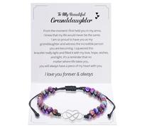 Kvekstio Regalos para nieta de abuela, pulsera de corazón infinito para siempre, regalo de cumpleaños, Navidad, para adolescentes, M, Piedra Acero inoxidable, No es una piedra preciosa